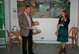 Ian Roderick, Director, and Emmelie Brownlee, Communications and Events Manager, at the launch of Bristol's Green Roots.